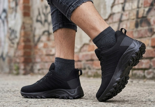 Lightweight Shoes Men's Sports Sneakers Breathable Summer Spring Black