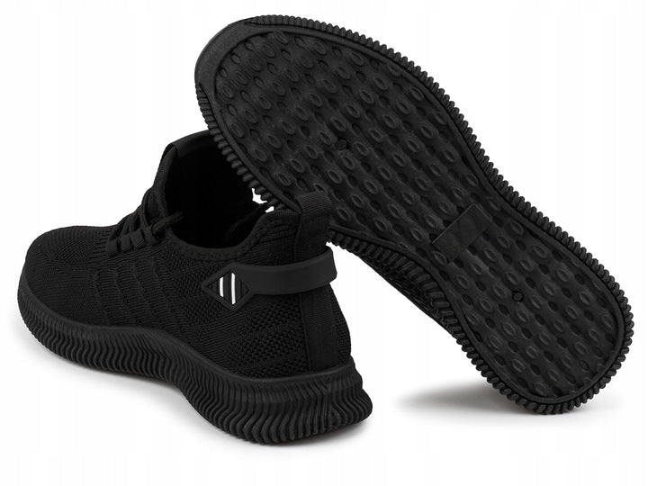 Shoes Sports Black Fabric Lace-Up